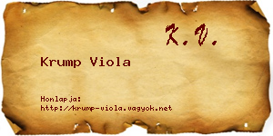 Krump Viola névjegykártya
